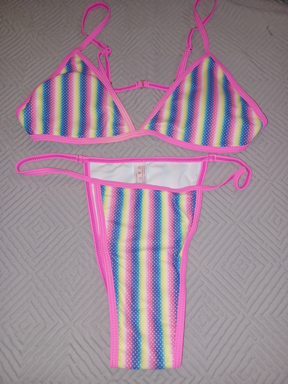 Pink Rainbow Stripe Bikini